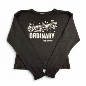 Harry Potter Luna Lovegood Cropped Sweater Womens L Black Exceptionally Ordinary